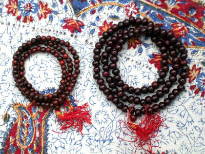 Red Sandalwood Mala Beads - Sizes 6mm and 8mm
